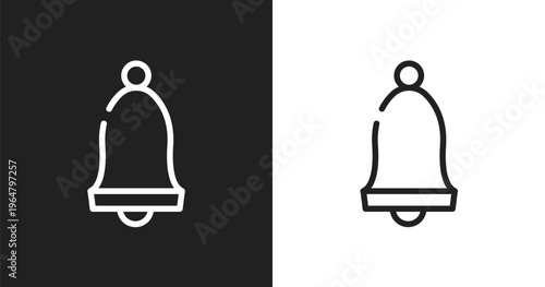 School alarm icon. Linear black, white icon from back to school collection. Outline school alarm vector. Thin line symbol isolated on white and black background