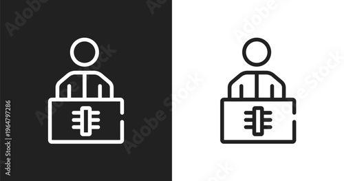 X ray icon. Linear black, white icon from university collection. Outline x ray vector. Thin line symbol isolated on white and black background