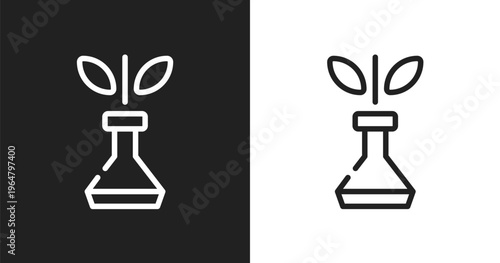 Biological icon. Linear black, white icon from back to school collection. Outline biological vector. Thin line symbol isolated on white and black background