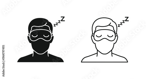 Sleeping man and woman wearing eye masks Vector