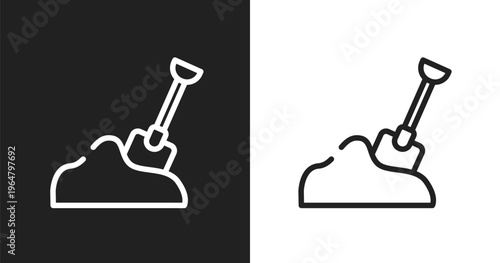 Sand icon. Linear black, white icon from construction line craft collection. Outline sand vector. Thin line symbol isolated on white and black background