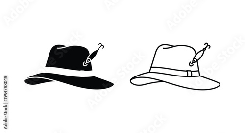 Hats with cigars on them Vector