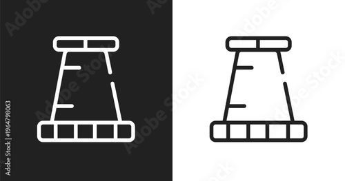 Road stopper icon. Linear black, white icon from constructicons collection. Outline road stopper vector. Thin line symbol isolated on white and black background