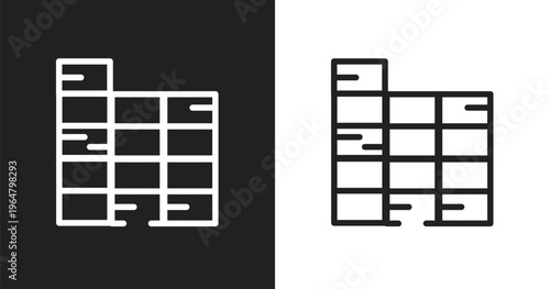 Constructing a brick wall icon. Linear black, white icon from constructicons collection. Outline constructing a brick wall icon vector. Thin line symbol for use on web and mobile apps, logo, print