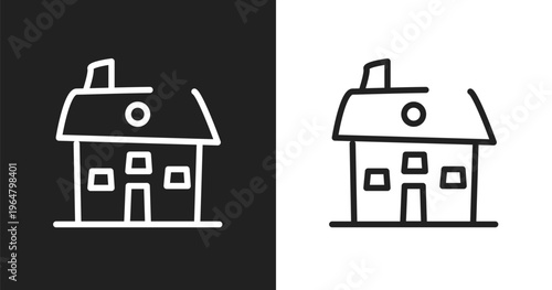 House hand drawn building icon. Linear black, white icon from hand drawn construction collection. Outline house hand drawn building icon vector. Thin line symbol for use on web and mobile apps,