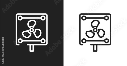 Vent icon. Linear black, white icon from work tools collection. Outline vent vector. Thin line symbol isolated on white and black background