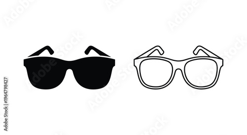 Sunglasses and eyeglasses illustration Vector