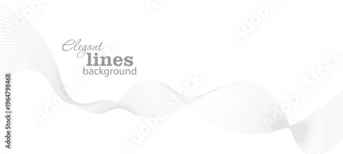 A simple design with graceful curves in soft, light grey tones on a white background, creating a sense of movement and calm. Hand drawn. Not AI, vector illustration.