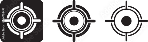 Target icon flat bold silhouette vector design.