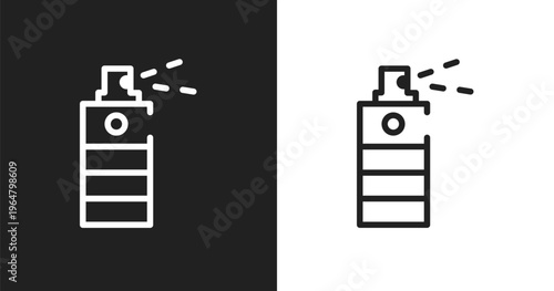 Paint spray can icon. Linear black, white icon from do it yourself collection. Outline paint spray can vector. Thin line symbol isolated on white and black background