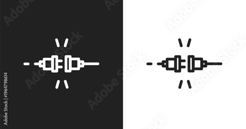 Plug for electric connection icon. Linear black, white icon from do it yourself collection. Outline plug for electric connection icon vector. Thin line symbol for use on web and mobile apps, logo,