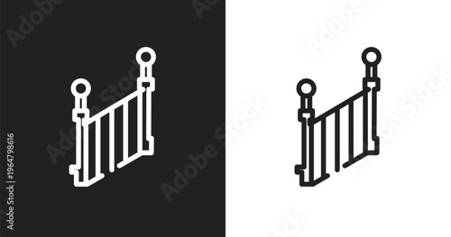 Stairs side view icon. Linear black, white icon from do it yourself collection. Outline stairs side view vector. Thin line symbol isolated on white and black background