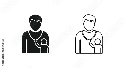 Father and baby carrier Vector