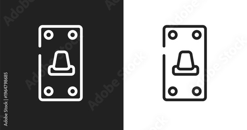 Switch on icon. Linear black, white icon from do it yourself collection. Outline switch on vector. Thin line symbol isolated on white and black background
