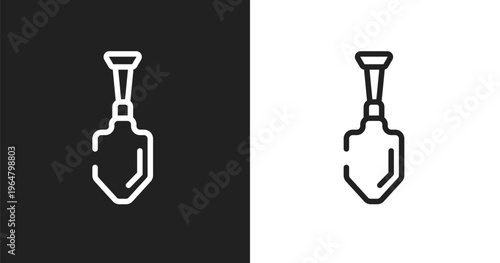 Gardening palette icon. Linear black, white icon from toolbox collection. Outline gardening palette vector. Thin line symbol isolated on white and black background
