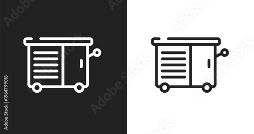 Vise icon. Linear black, white icon from tool box collection. Outline vise vector. Thin line symbol isolated on white and black background