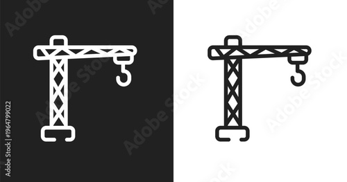 Lifter icon. Linear black, white icon from construction tools collection. Outline lifter vector. Thin line symbol isolated on white and black background