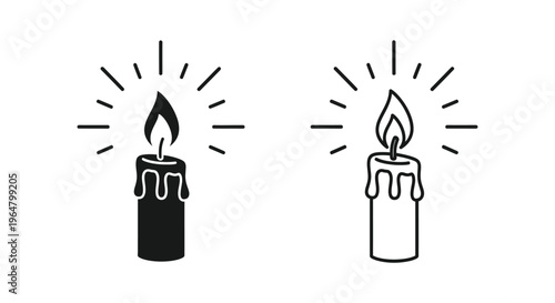 Candle light flame icon Vector