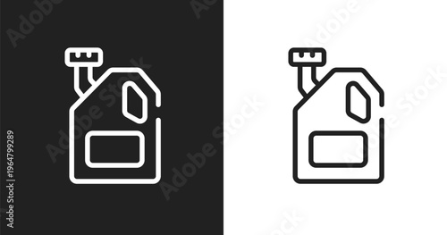 Engine oil icon. Linear black, white icon from car parts collection. Outline engine oil vector. Thin line symbol isolated on white and black background