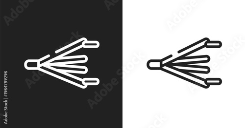Bellows icon. Linear black, white icon from mining and crafting collection. Outline bellows vector. Thin line symbol isolated on white and black background