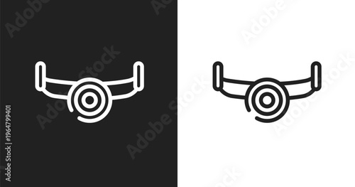 Sawmill icon. Linear black, white icon from carpentry collection. Outline sawmill vector. Thin line symbol isolated on white and black background