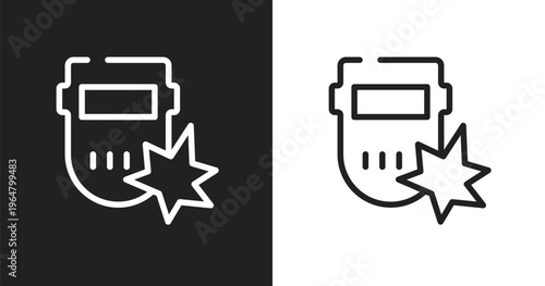 Weld icon. Linear black, white icon from construction collection. Outline weld vector. Thin line symbol isolated on white and black background