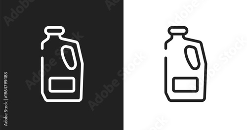 Detergent icon. Linear black, white icon from plumber collection. Outline detergent vector. Thin line symbol isolated on white and black background