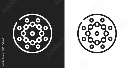 Beadwork icon. Linear black, white icon from handcraft collection. Outline beadwork vector. Thin line symbol isolated on white and black background