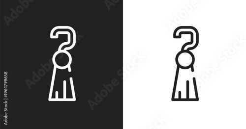 Tassel icon. Linear black, white icon from handcraft collection. Outline tassel vector. Thin line symbol isolated on white and black background
