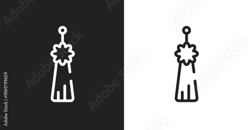 Norigae icon. Linear black, white icon from handcraft collection. Outline norigae vector. Thin line symbol isolated on white and black background