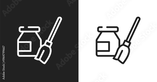 Turquoise icon. Linear black, white icon from handcraft collection. Outline turquoise vector. Thin line symbol isolated on white and black background