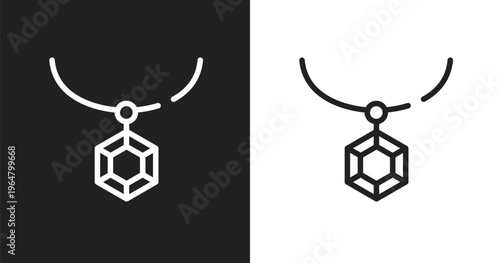Rhinestone icon. Linear black, white icon from handcraft collection. Outline rhinestone vector. Thin line symbol isolated on white and black background
