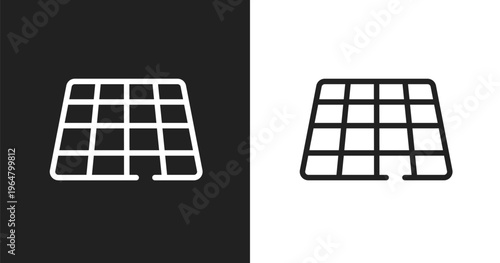 Tiles icon. Linear black, white icon from construction collection. Outline tiles vector. Thin line symbol isolated on white and black background