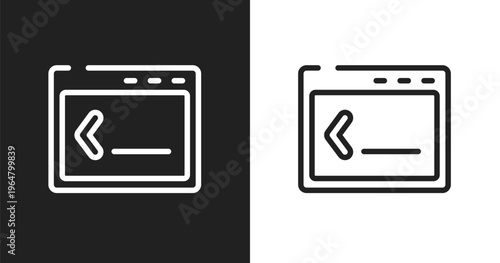 Command line icon. Linear black, white icon from programming line craft collection. Outline command line vector. Thin line symbol isolated on white and black background
