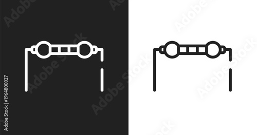 Resistance icon. Linear black, white icon from hardware computer collection. Outline resistance vector. Thin line symbol isolated on white and black background