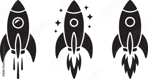 Space rocket launch vector illustration with floral nature elements and decorative design
