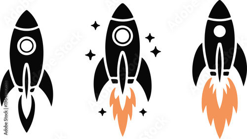 Space Rocket icon vector. Space Craft illustration sign. Shuttle symbol .