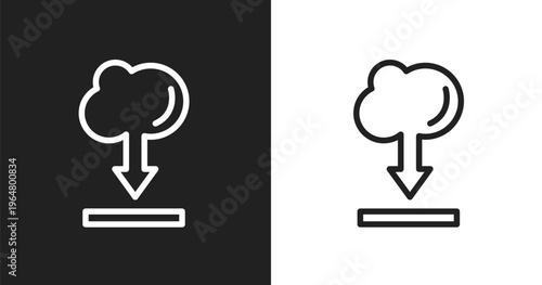 Internet cloud download icon. Linear black, white icon from cloud computing collection. Outline internet cloud download icon vector. Thin line symbol for use on web and mobile apps, logo, print