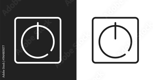 Standby, power button icon. Linear black, white icon from computer and media collection. Outline standby, power button icon vector. Thin line symbol for use on web and mobile apps, logo, print