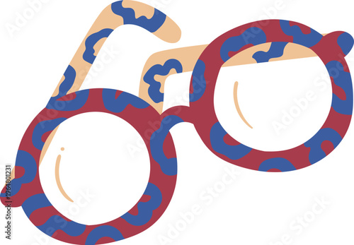 Glasses Folded Retro Pattern Cartoon