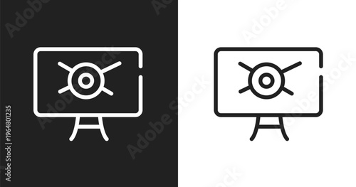 Computer virus icon. Linear black, white icon from computer and media collection. Outline computer virus vector. Thin line symbol isolated on white and black background