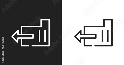 Export folder icon. Linear black, white icon from computer icons collection. Outline export folder vector. Thin line symbol isolated on white and black background