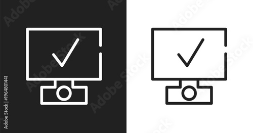 Deployment icon. Linear black, white icon from testing software collection. Outline deployment vector. Thin line symbol isolated on white and black background