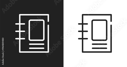 Binding icon. Linear black, white icon from web design collection. Outline binding vector. Thin line symbol isolated on white and black background