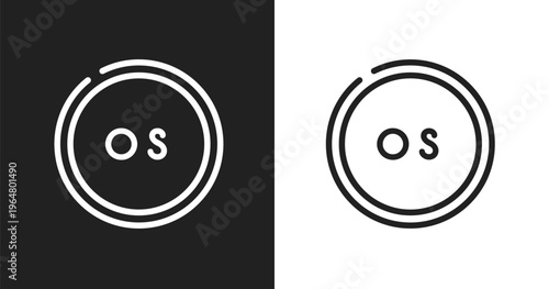 Operating system icon. Linear black, white icon from computer collection. Outline operating system vector. Thin line symbol isolated on white and black background