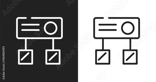 Hub icon. Linear black, white icon from computer collection. Outline hub vector. Thin line symbol isolated on white and black background
