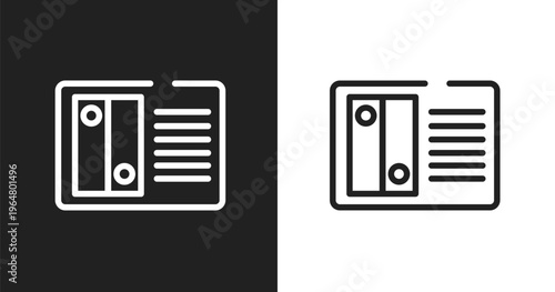 Nas icon. Linear black, white icon from computer collection. Outline nas vector. Thin line symbol isolated on white and black background