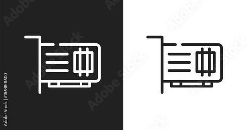 Network interface card icon. Linear black, white icon from digital services collection. Outline network interface card icon vector. Thin line symbol for use on web and mobile apps, logo, print