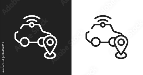Safe driving icon. Linear black, white icon from ai for earth collection. Outline safe driving vector. Thin line symbol isolated on white and black background