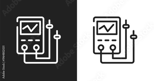 Diagnostic tool icon. Linear black, white icon from network architecture collection. Outline diagnostic tool vector. Thin line symbol isolated on white and black background